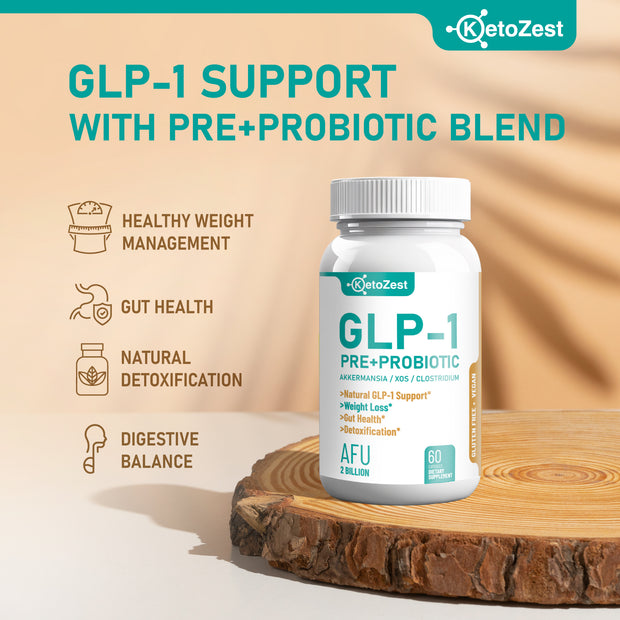 KetoZest GLP-1 Booster Probiotic Prebiotic Supplement