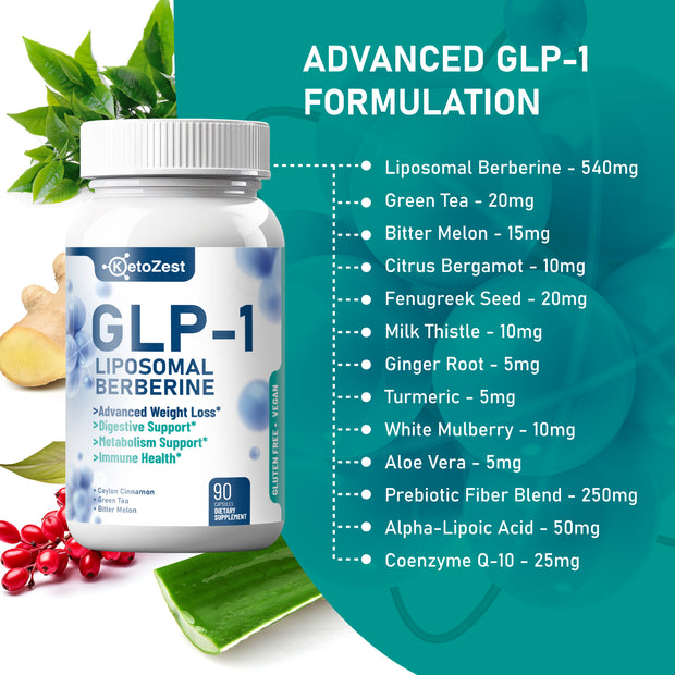 KetoZest GLP-1 Liposomal Berberine HCl Capsules
