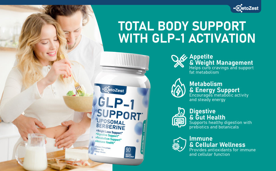KetoZest GLP-1 Support Weight Loss Supplement Liposomal Berberine